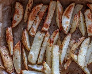 Cooked potato wedges