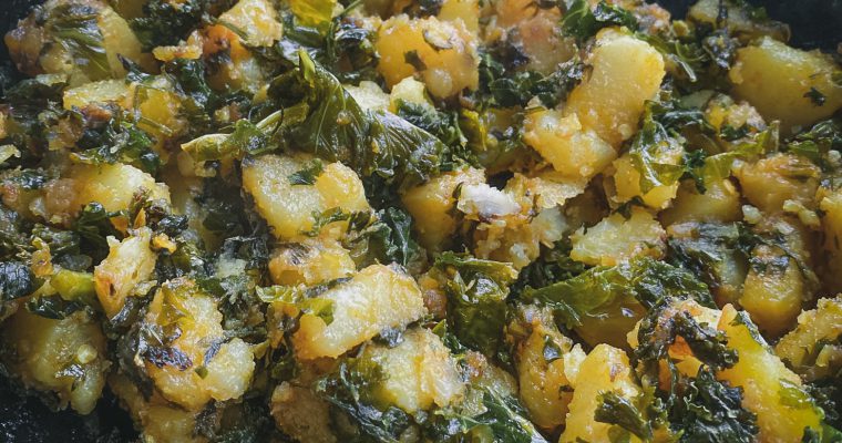 Sauteed potatoes with kale recipe